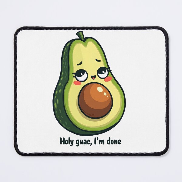 Item preview, Holy Guac Im Done Funny Kawaii Avocado Pun designed and sold by LunaPixelStudio.