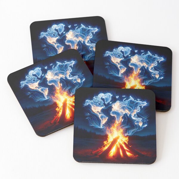 Item preview, Kirlian Campfire Earth, Ai Generated Art designed and sold by ACC .