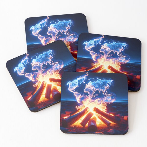 Item preview, Kirlian Campfire Earth, Ai Generated Art designed and sold by ACC .