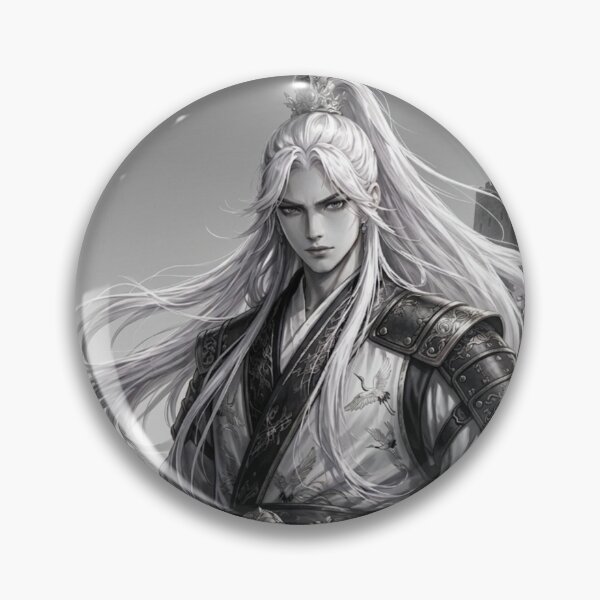 Item preview, Ancient Warrior with Silver Hair Anime Art designed and sold by RakyLaky.