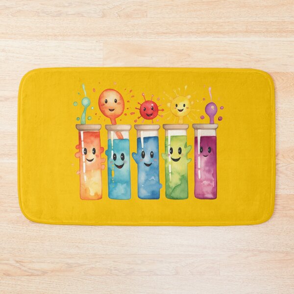 Item preview, Cute Watercolor Cheerful Whimsical 5 Science-Chemistry Test Tubes designed and sold by GrinGalore.