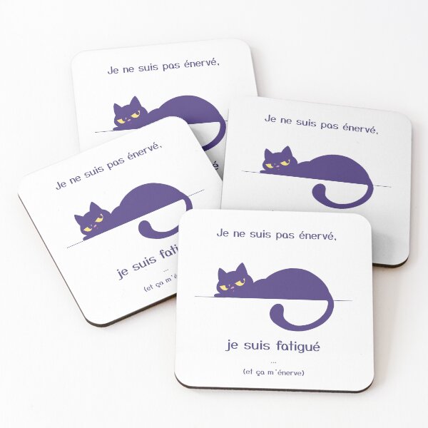 Item preview, Cat humor, tired and annoyed, who would really like to sleep designed and sold by elodie-cousin.