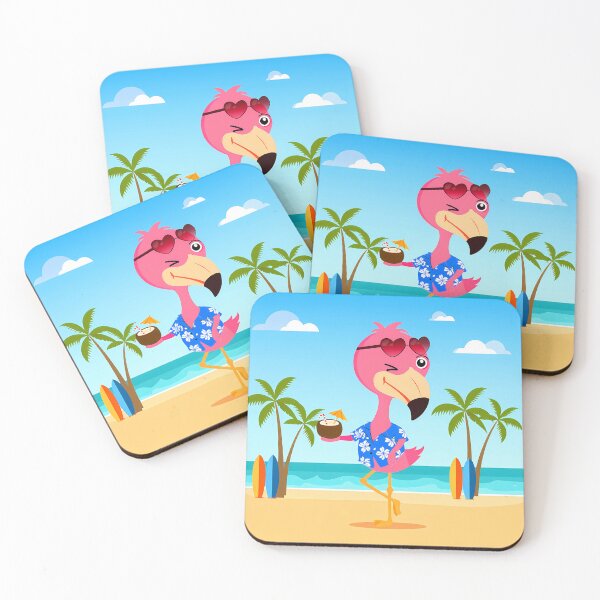 Item preview, Cute Pink Flamingo with Sunglasses Tropical Kawaii Art designed and sold by jo-e-basta.