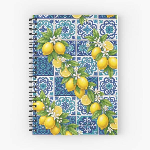 Item preview, Mediterranean Sicilian Tiles with Lemon Citrus - Italian Amalfi Summer Pattern designed and sold by GlyphGarden.