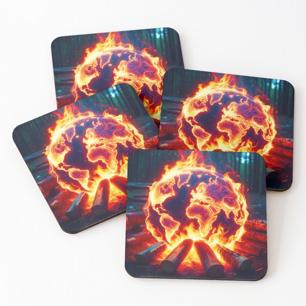 Item preview, Kirlian Campfire Earth, Ai Generated Art designed and sold by ACC .