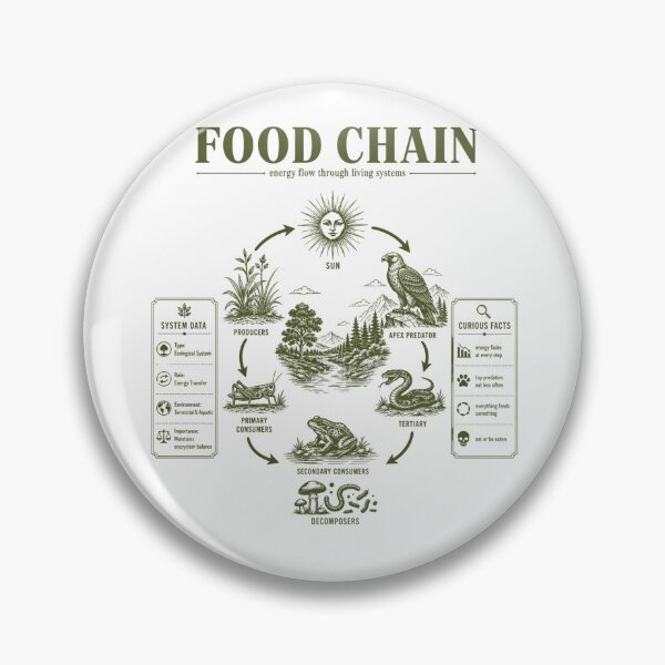 Item preview, Vintage Science Food Chain Diagram Ecosystem Flow designed and sold by FreshVibe Prints.