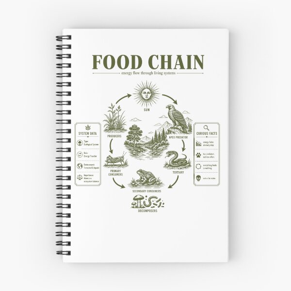 Item preview, Vintage Science Food Chain Diagram Ecosystem Flow designed and sold by FreshVibe Prints.