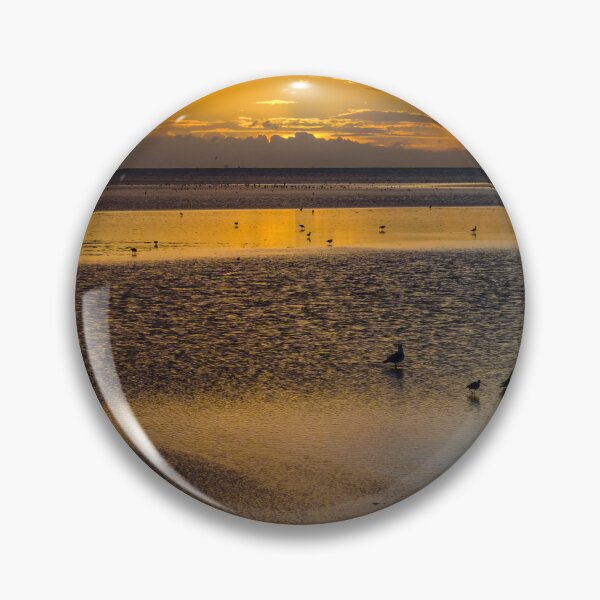 Item preview, Dublin Bay Sunrise with Birds – Golden Morning Beach Scene Ireland designed and sold by Martindoran.