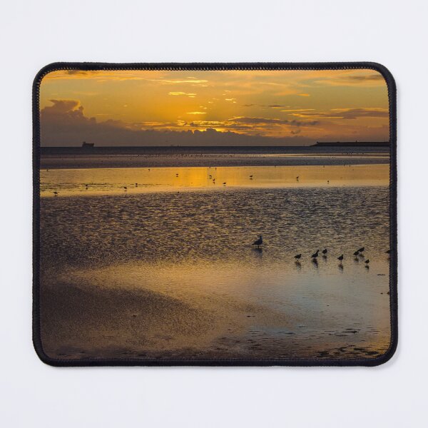 Item preview, Dublin Bay Sunrise with Birds – Golden Morning Beach Scene Ireland designed and sold by Martindoran.
