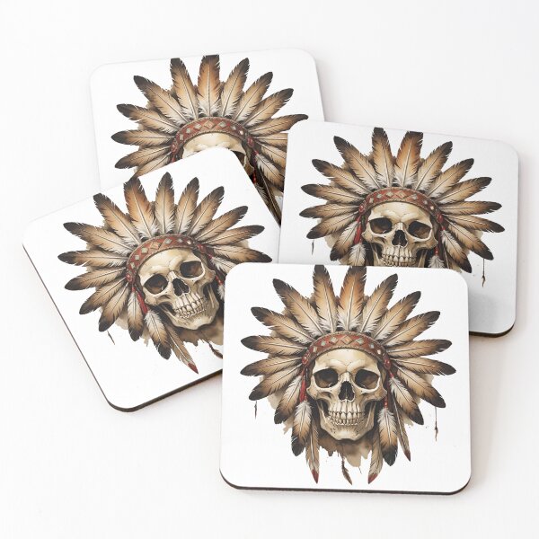 Item preview, Watercolor skull with feathers designed and sold by Tragedyshop.
