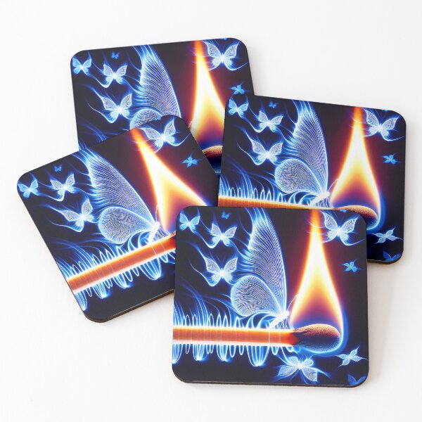 Item preview, Kirlian Match and Butterflies, Ai Generated Art designed and sold by ACC .