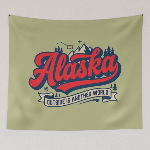 Item preview, Retro Alaska Outside is Another World Vintage Adventure Lettering designed and sold by Cozy-Old-Pub.