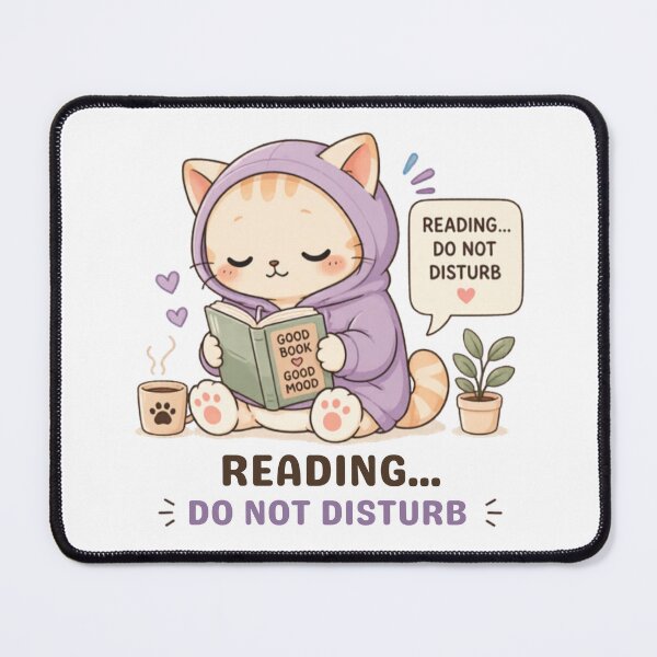 Item preview, Reading Do Not Disturb Cat | Cute Kawaii Aesthetic | Bookish Introvert Design designed and sold by The Mood Index.