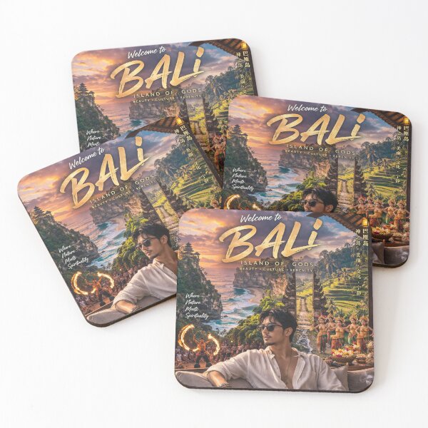 Item preview, Welcome to Bali Island of Gods Spiritual Luxury Travel Poster | Cultural Paradise Sunset Wall Art designed and sold by Inkora-Art.