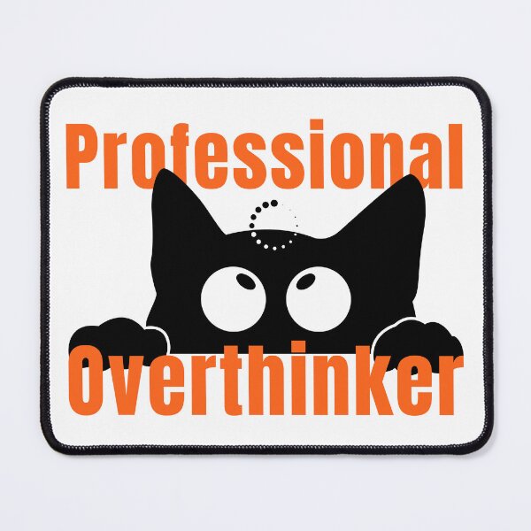 Item preview, Professional Overthinker Cute Peeking Cat Funny Introvert Humor designed and sold by P-Design-Lab.