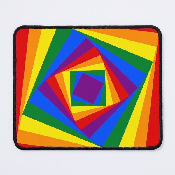 Item preview, Geometric Spiral Rainbow Square Design (No Outline) designed and sold by ChloeDoesArt03.