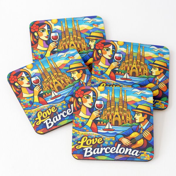 Item preview, Love Barcelona – Vibrant Spanish Travel Illustration | Costa Blanca Art designed and sold by piozac  Amazing Art .