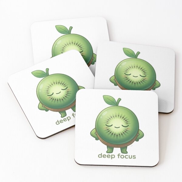 Item preview, Kiwi “Deep Focus” Kawaii Sticker – Study Minimal Aesthetic designed and sold by Dakochaaan.