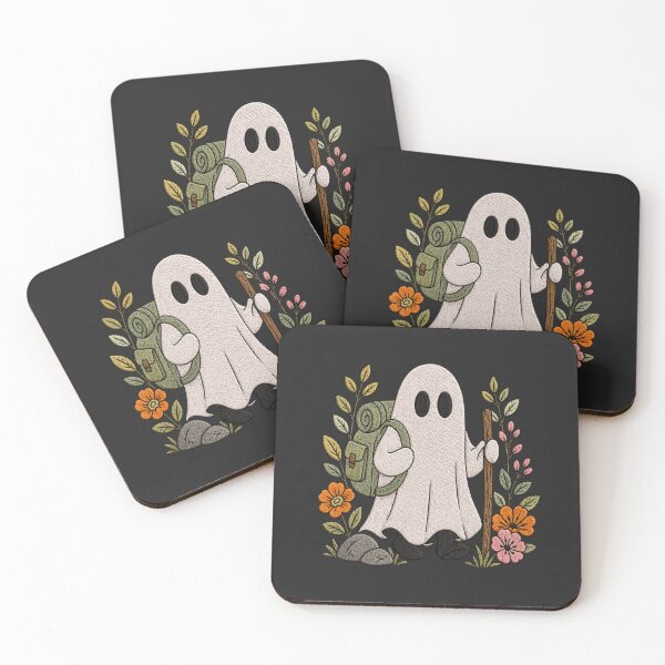 Item preview, Hiking Ghost Cute Embroidery Style Adventure Ghost Nature Floral Aesthetic Design designed and sold by ColorSplash123.