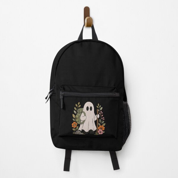 Item preview, Hiking Ghost Cute Embroidery Style Adventure Ghost Nature Floral Aesthetic Design designed and sold by ColorSplash123.