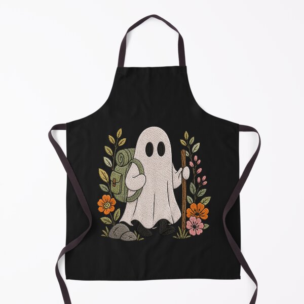 Item preview, Hiking Ghost Cute Embroidery Style Adventure Ghost Nature Floral Aesthetic Design designed and sold by ColorSplash123.