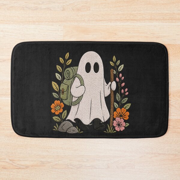 Item preview, Hiking Ghost Cute Embroidery Style Adventure Ghost Nature Floral Aesthetic Design designed and sold by ColorSplash123.