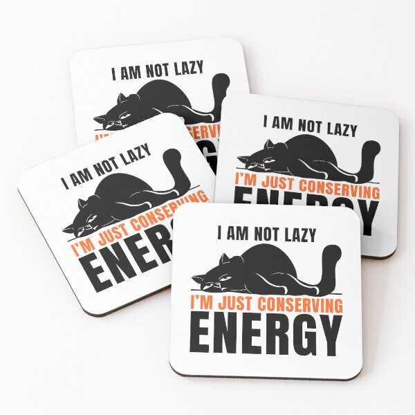 Item preview, I'm Just Conserving Energy Funny Lazy Cat Minimalist Line Art designed and sold by P-Design-Lab.