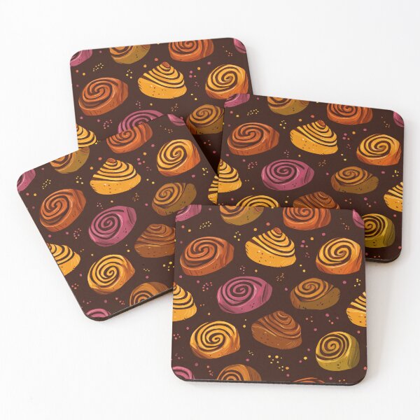 Item preview, Cinnamon Roll Pastry Sweet Bun Dessert Pattern designed and sold by NicolasGlowArt.