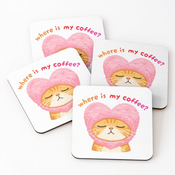 Item preview, Where Is My Coffee – Cute Cat Sticker Design designed and sold by tviyluv.