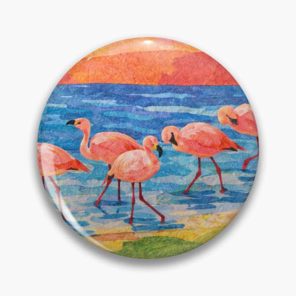 Item preview, Flamingo Family in Mountain Lagoon II, Bolivian Landscape, Mixed Media Digital Collage designed and sold by SWSandraWechner.