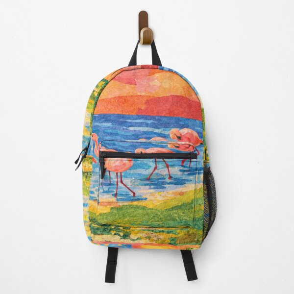 Item preview, Flamingo Family in Mountain Lagoon II, Bolivian Landscape, Mixed Media Digital Collage designed and sold by SWSandraWechner.