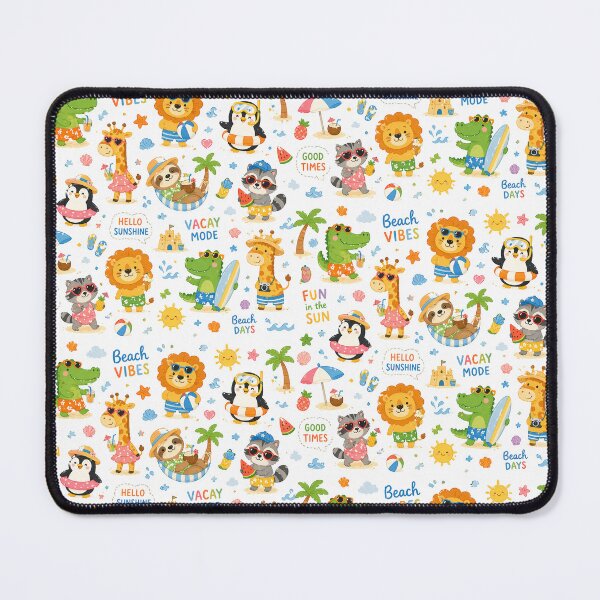 Item preview, Cute animals on beach vacation in swimsuits designed and sold by burhon.