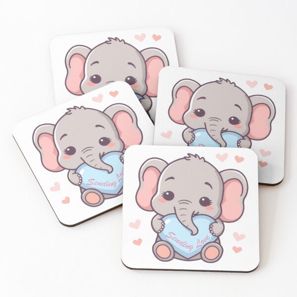 Item preview, Adorable Baby Elephant Expressing Love in a Pastel Sticker designed and sold by DigitfanStudio.