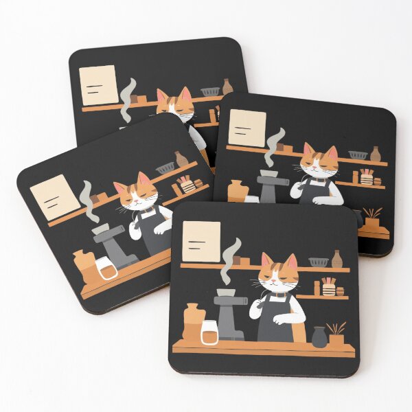 Item preview, Cat Barista Cute Cafe Vector Illustration Art designed and sold by artlife4.