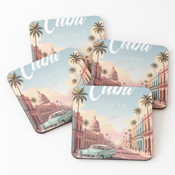 Artikelvorschau, Havanna-Reiseposter Kuba Vintage Retro entworfen und verkauft von Arctic frame studio.