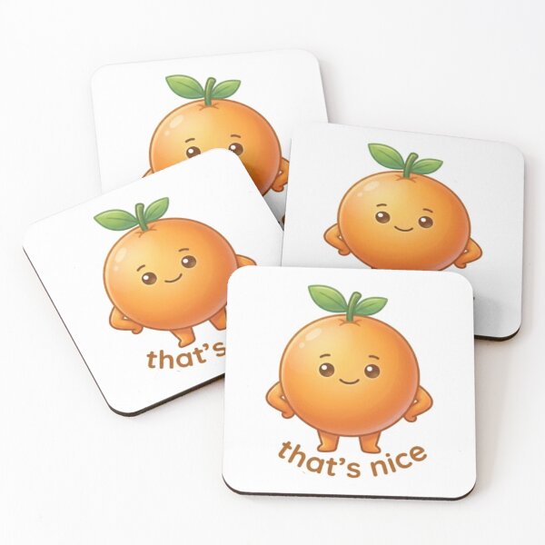 Item preview, Orange “That’s Nice” Kawaii Sticker – Chill Minimal Aesthetic designed and sold by Dakochaaan.