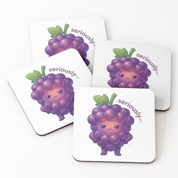 Item preview, Grape “Seriously…” Kawaii Sticker – Annoyed Mood Minimal designed and sold by Dakochaaan.