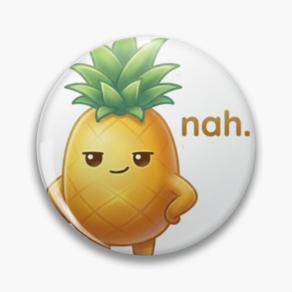 Item preview, Pineapple “Nah.” Kawaii Sticker – Cute Minimal Reaction designed and sold by Dakochaaan.