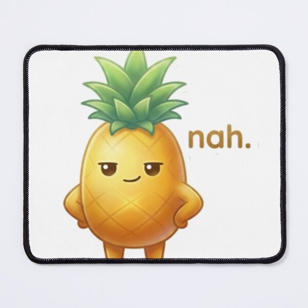 Item preview, Pineapple “Nah.” Kawaii Sticker – Cute Minimal Reaction designed and sold by Dakochaaan.