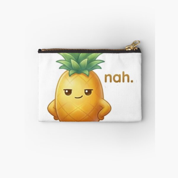 Item preview, Pineapple “Nah.” Kawaii Sticker – Cute Minimal Reaction designed and sold by Dakochaaan.
