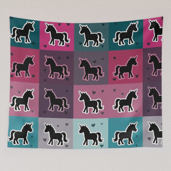 Item preview, Rainbow unicorn patchwork in pink designed and sold by uunaa.