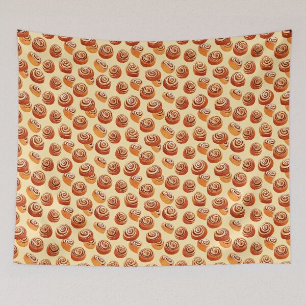 Item preview, Watercolor Cinnamon Rolls Sweet Pastry Pattern designed and sold by NicolasGlowArt.
