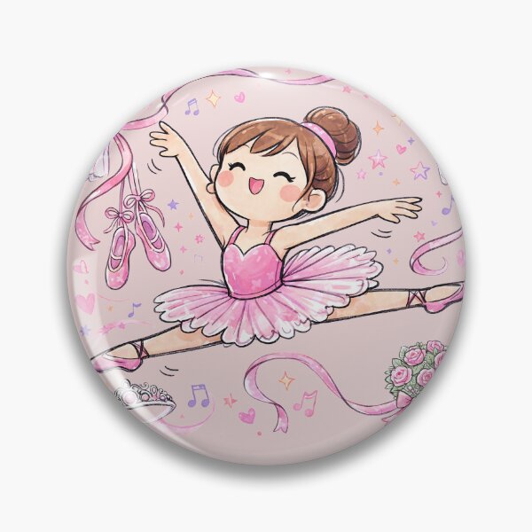 Item preview, Cute Pink Ballerina Girl Dancing Illustration designed and sold by GogaVibeRe.