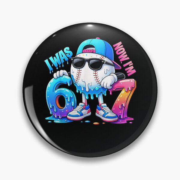 Item preview, I was 6 Now I'm 7 Birthday Boys Baseball Drip 67 Meme 6 7  designed and sold by Juansustait.