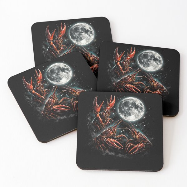 Item preview, Three Crawfish Moon Galaxy Space Retro Animal designed and sold by Juansustait.
