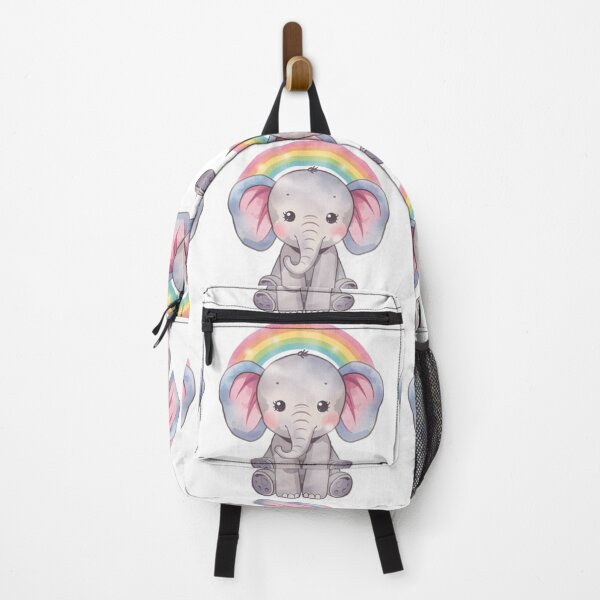 Item preview, Kawaii Watercolor Elephant with Rainbow - Gentle Gift Style designed and sold by DigitfanStudio.