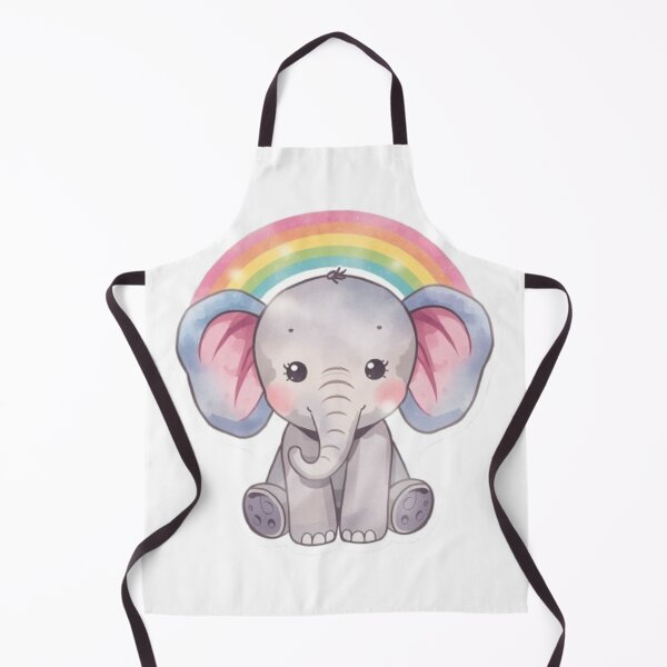 Item preview, Kawaii Watercolor Elephant with Rainbow - Gentle Gift Style designed and sold by DigitfanStudio.