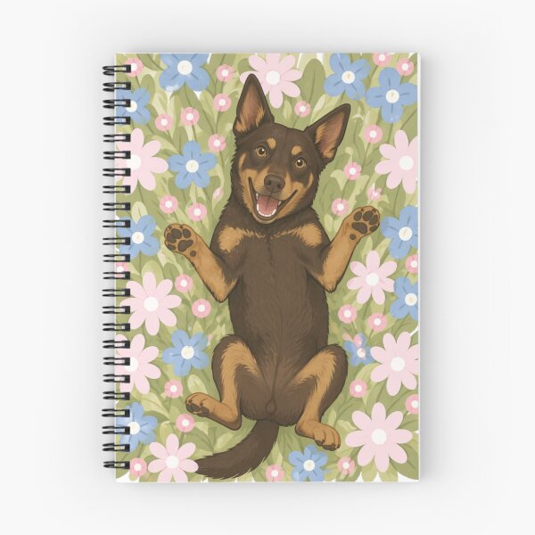Item preview, Happy Australian Kelpie Dog in Flower Field – Cute Smiling Puppy Floral Aesthetic Sticker designed and sold by GoodyPaws.
