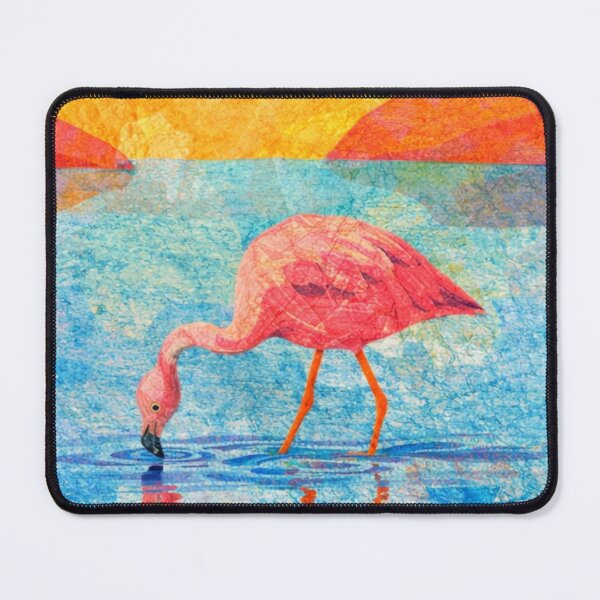 Item preview, Cute Flamingo in Colorful Lagoon, Bolivian Landscape, Mixed Media Digital Collage designed and sold by SWSandraWechner.
