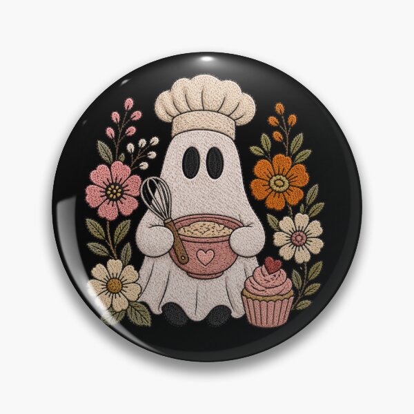 Artikelvorschau, Backgeist, niedlicher Stickstil, Kochgeist-Cupcake, florales, gemütliches ästhetisches Design entworfen und verkauft von ColorSplash123.